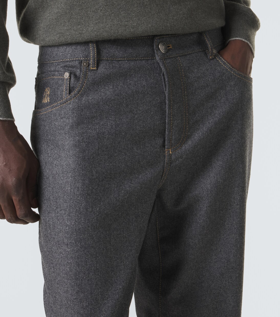 Pantalones rectos de lana virgen | Brunello Cucinelli
