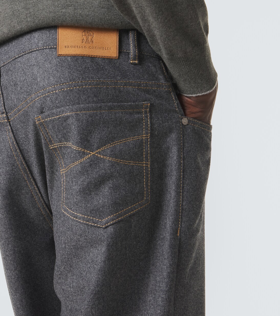 Pantalones rectos de lana virgen | Brunello Cucinelli