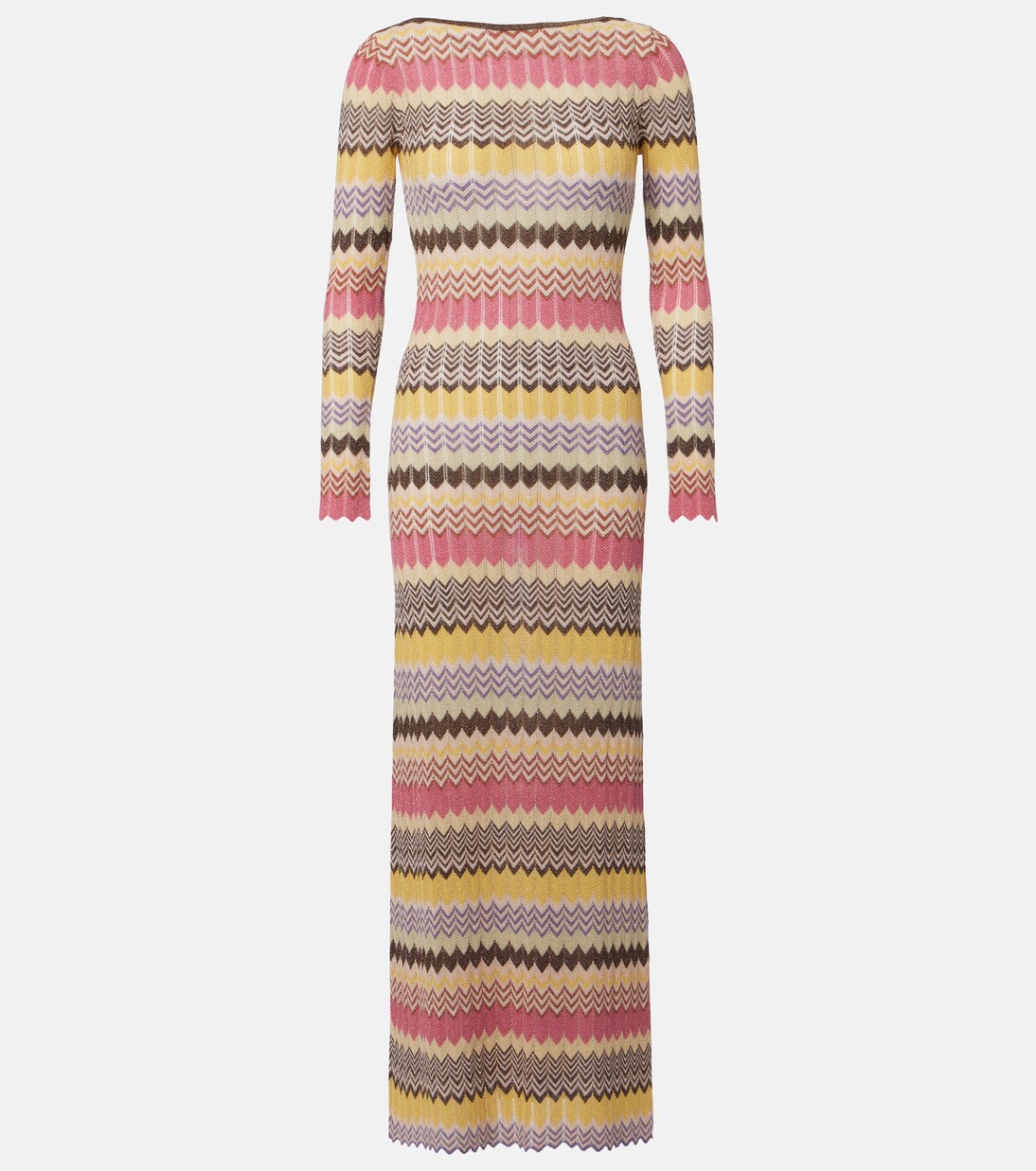 Pedro chevron lamé maxi dress | Faithfull
