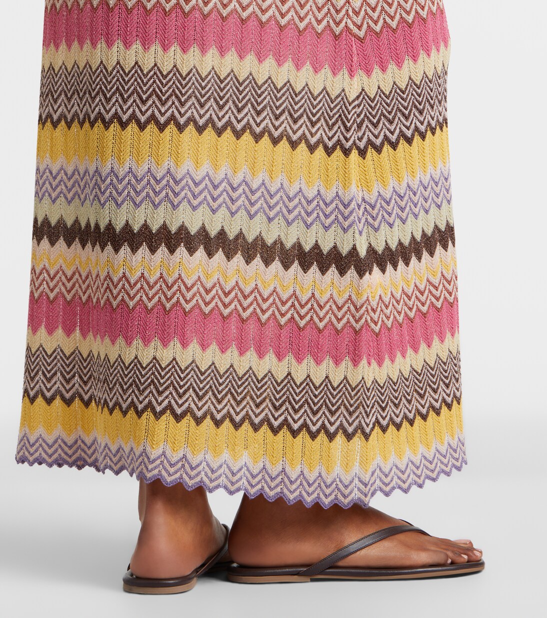 Pedro chevron lamé maxi dress | Faithfull