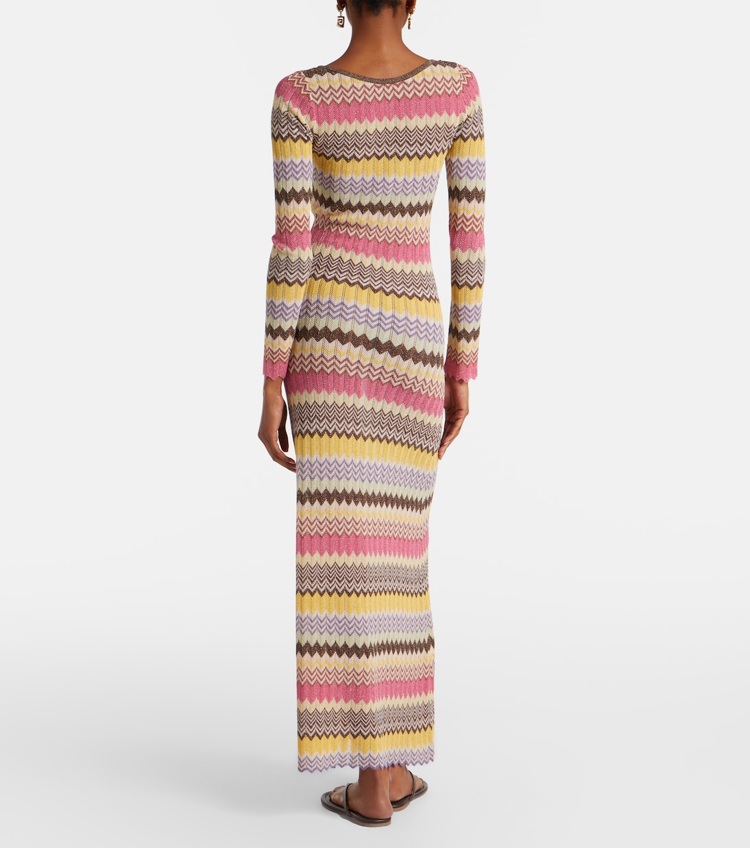 Pedro chevron lamé maxi dress | Faithfull