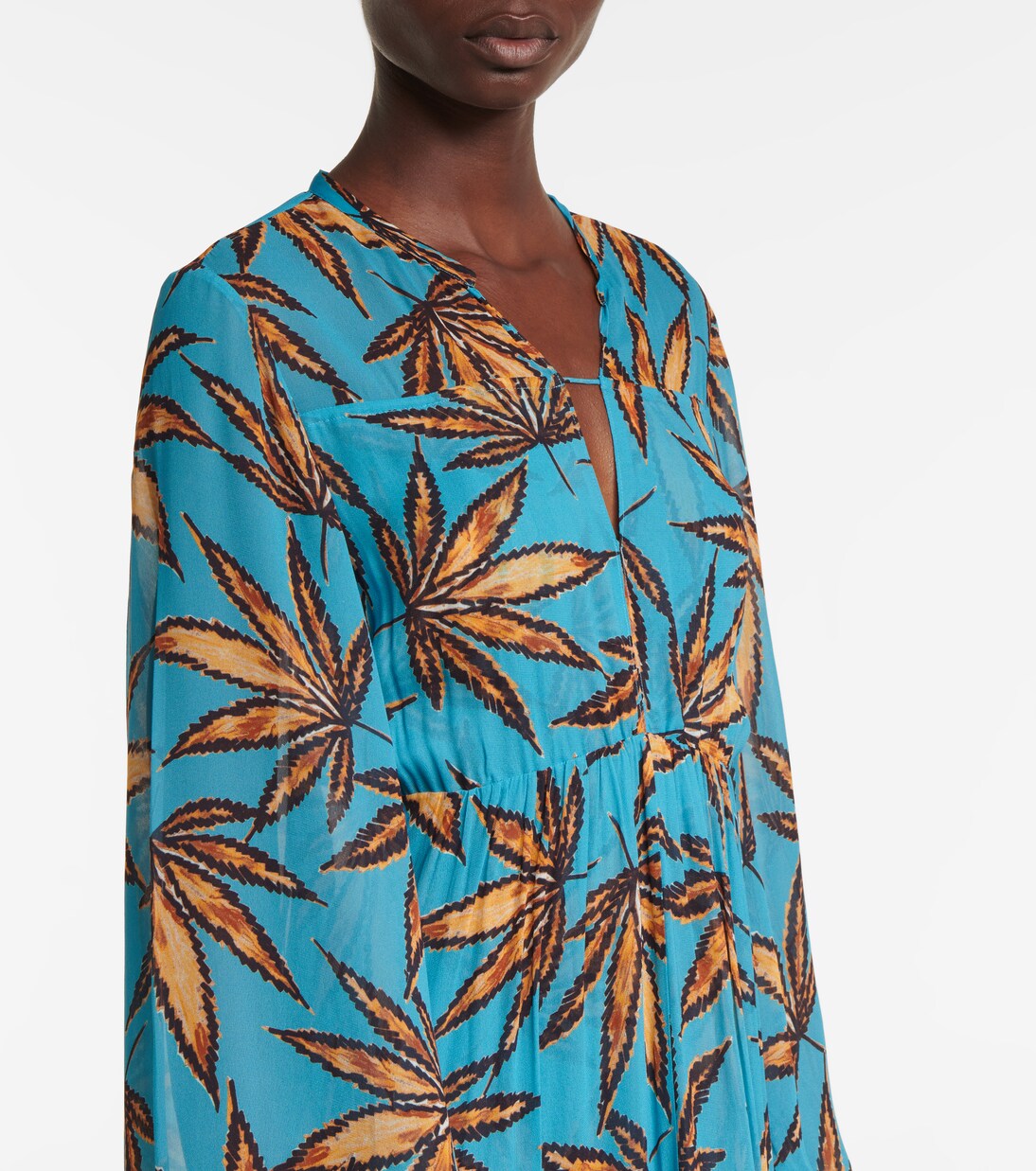 Robe longue Translucent Leaves imprimée | Dorothee Schumacher