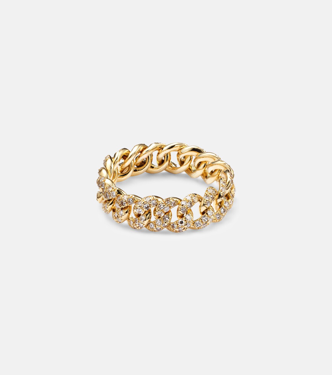 18kt gold chain ring with diamonds | Shay Jewelry