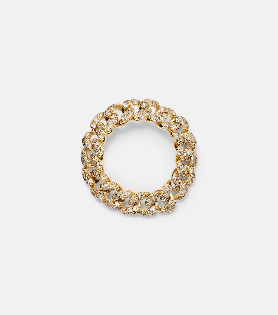 18kt gold chain ring with diamonds | Shay Jewelry