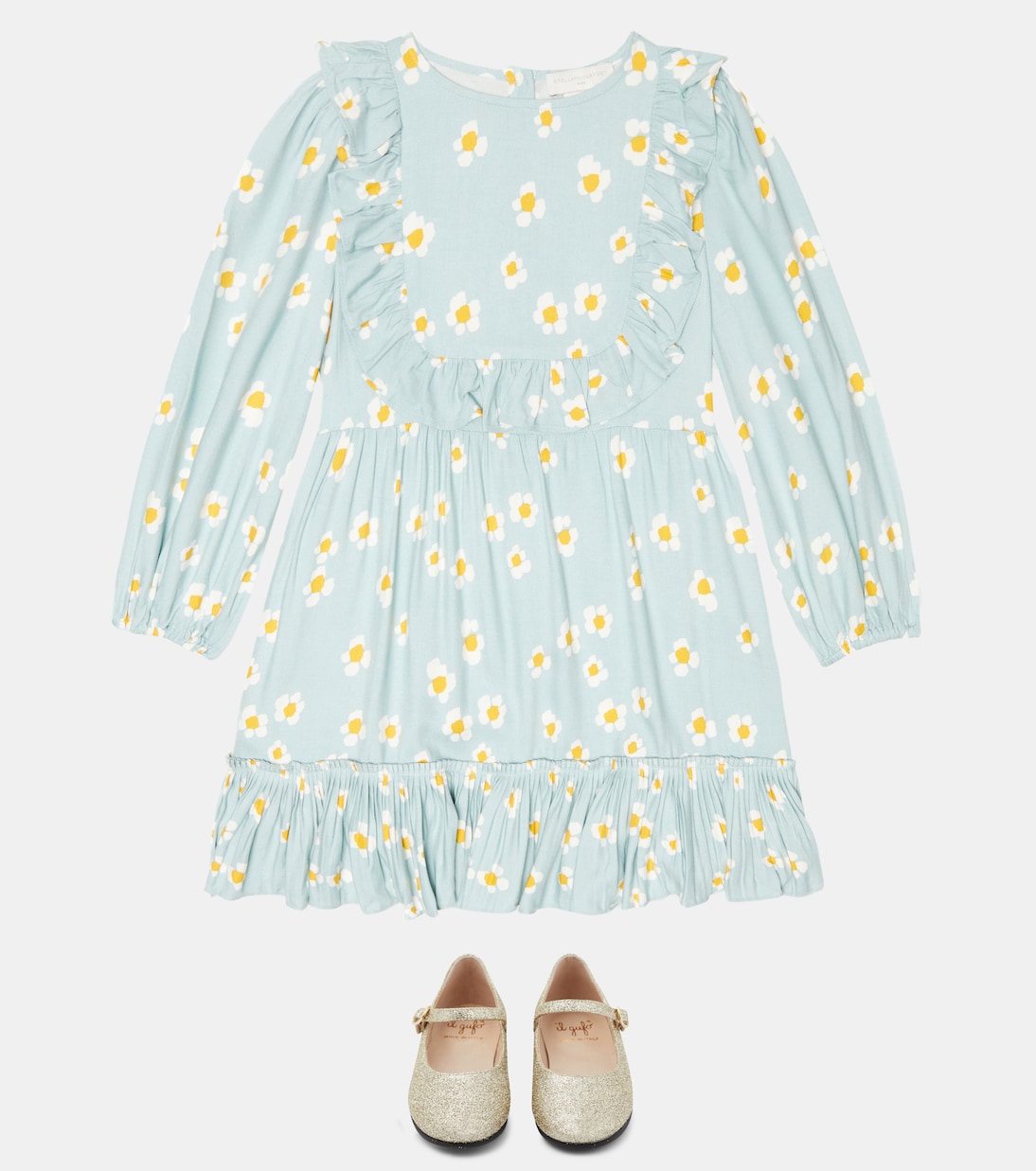 Ruffle-trimmed floral dress | Stella McCartney Kids