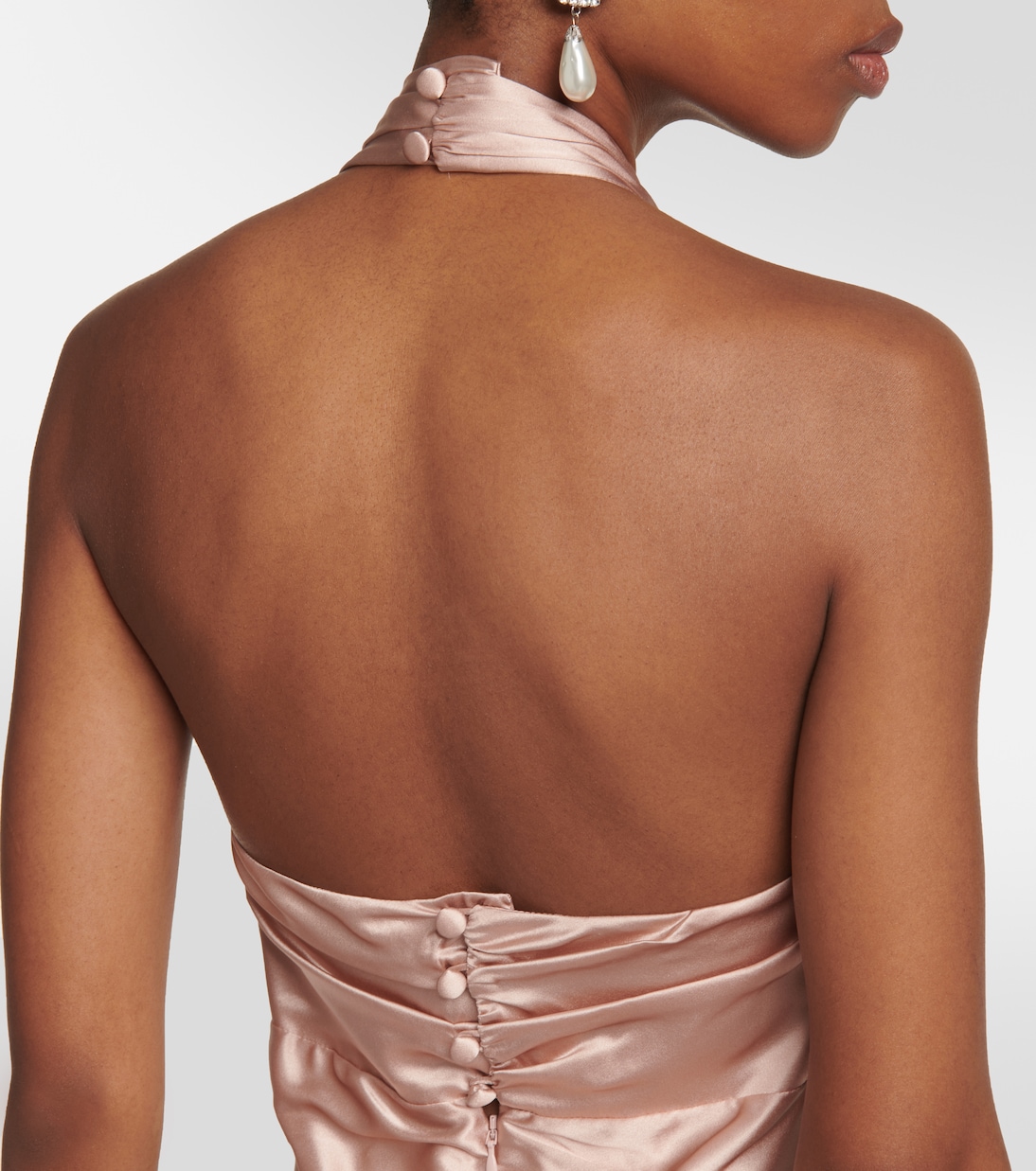 Robe en satin de soie mélangée | Alessandra Rich