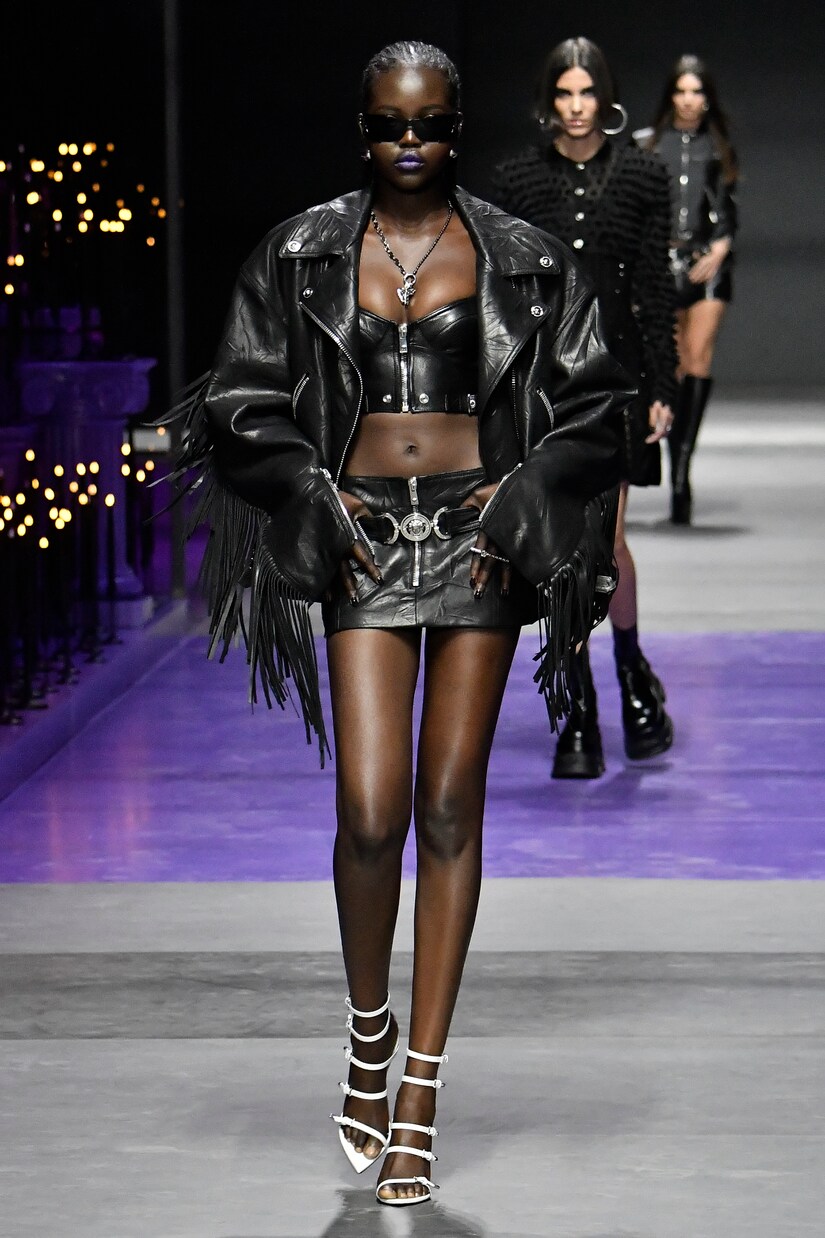 Verzierter Minirock Medusa aus Leder | Versace