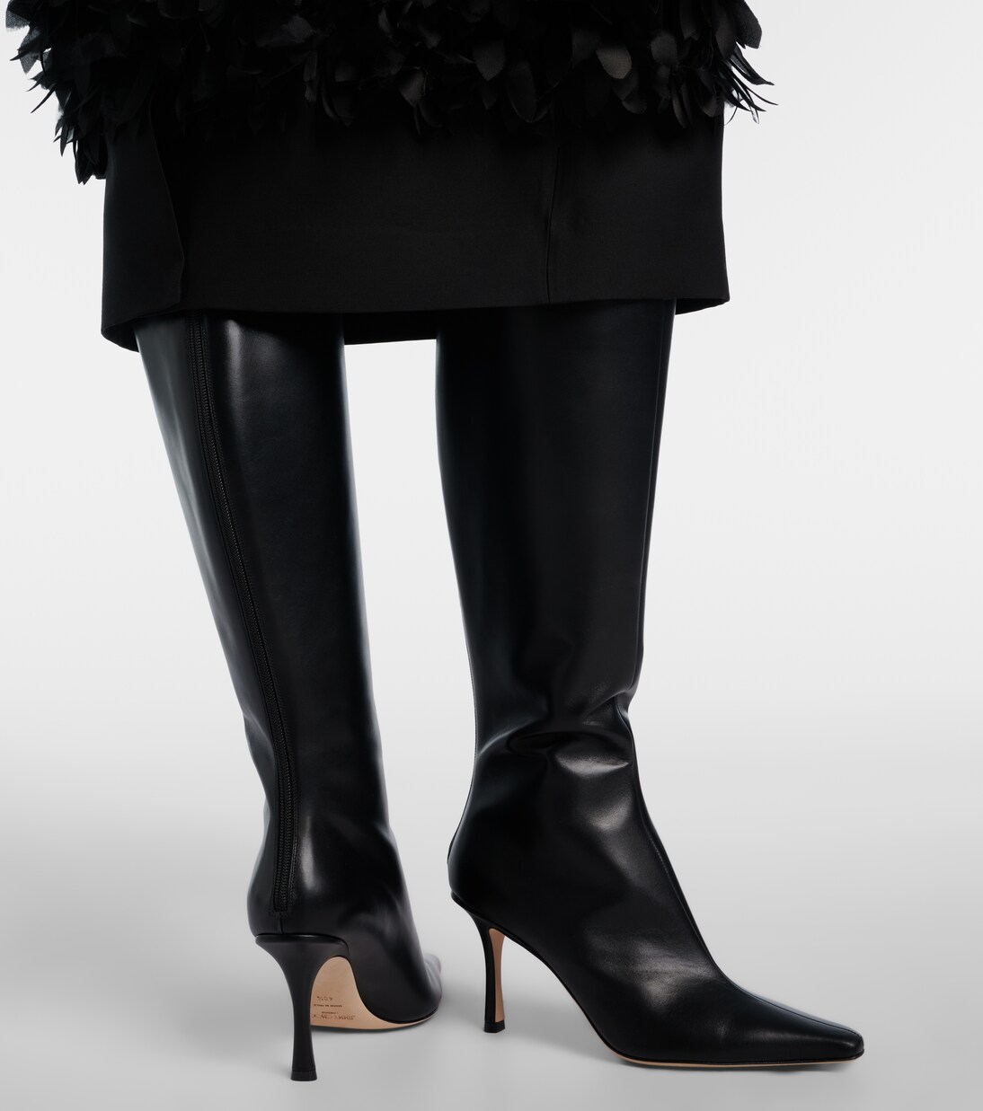 Agathe 85 leather knee-high boots | Jimmy Choo