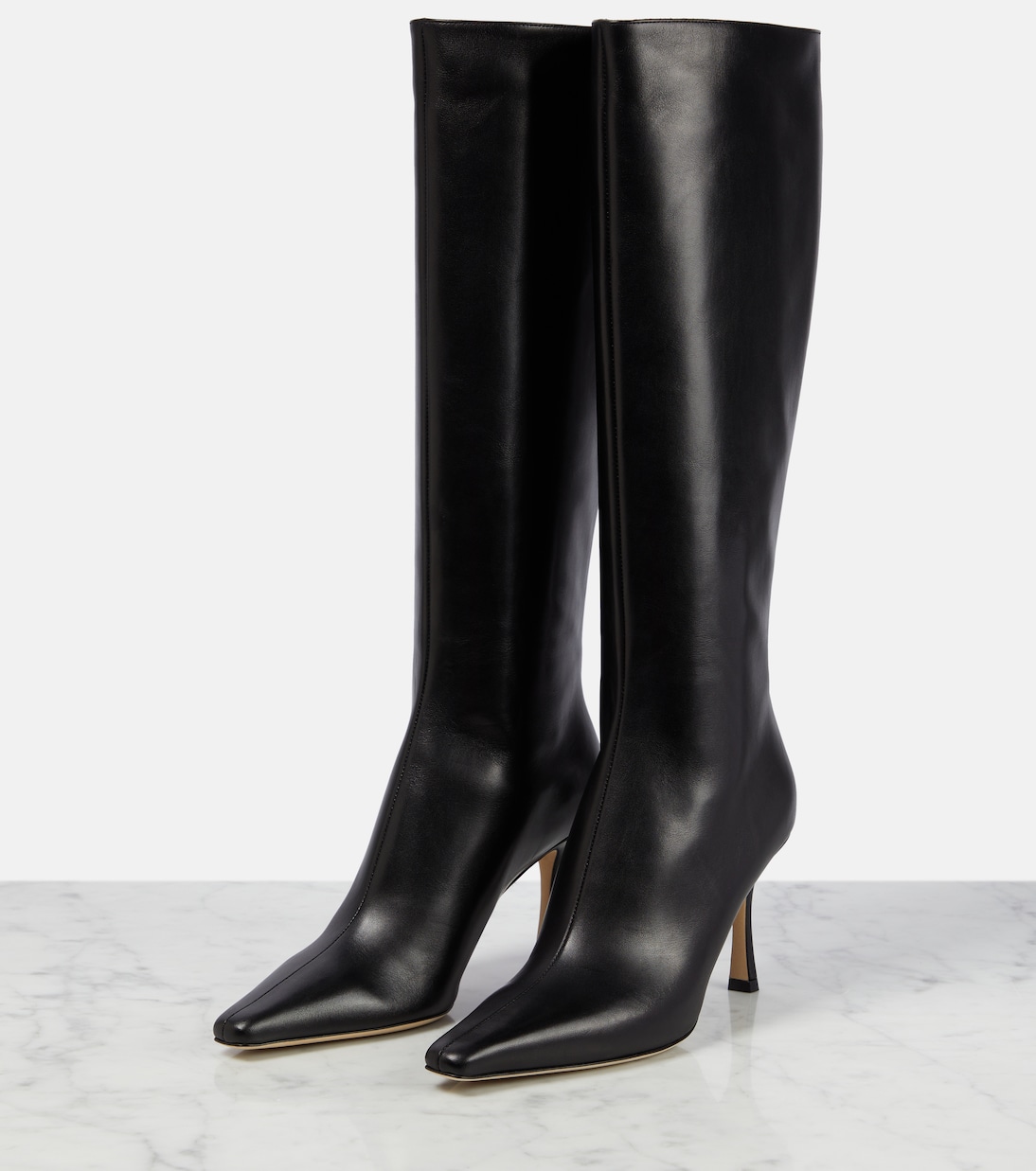 Agathe 85 leather knee-high boots | Jimmy Choo