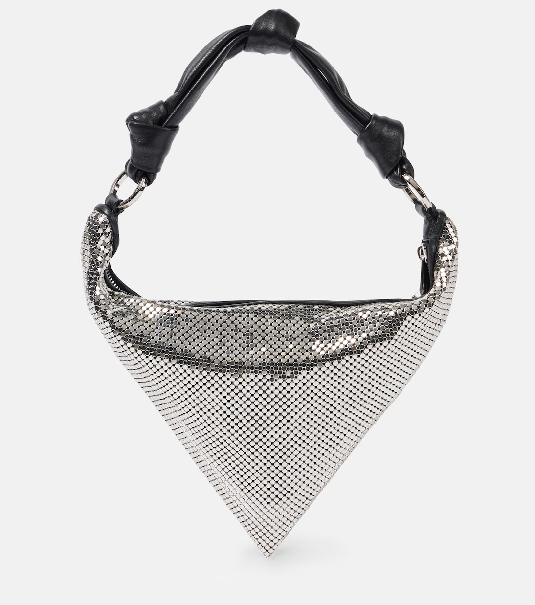 Bolso al hombro Cameron Mini de piel metalizada | Amina Muaddi