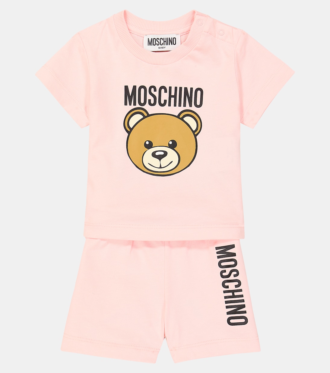 Baby - T-shirt e shorts in cotone con stampa | Moschino Kids