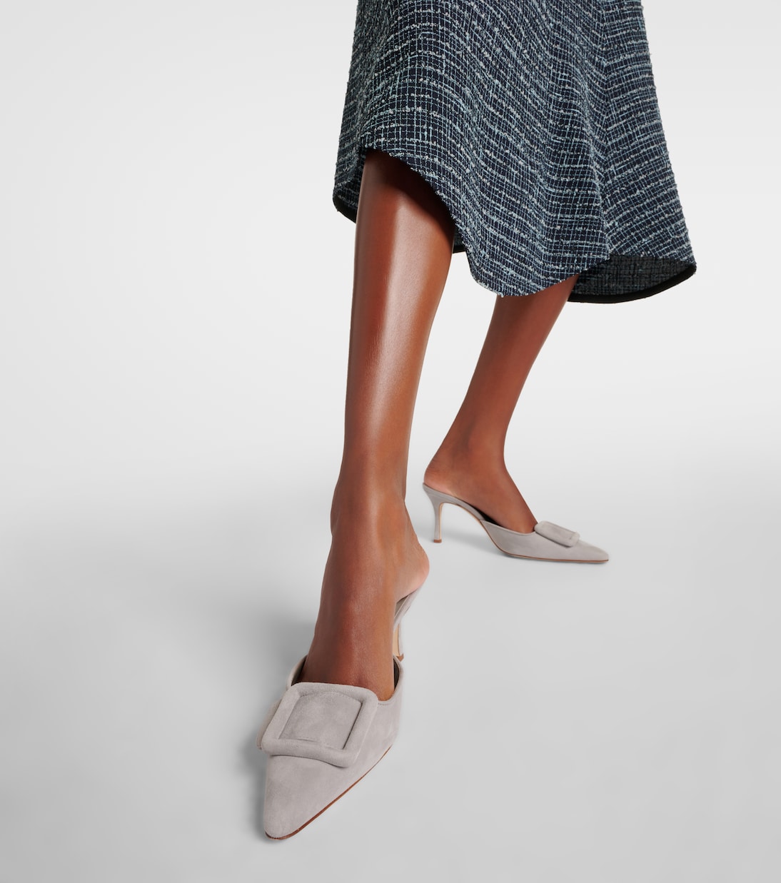 Mules Maysale 70 aus Veloursleder | Manolo Blahnik