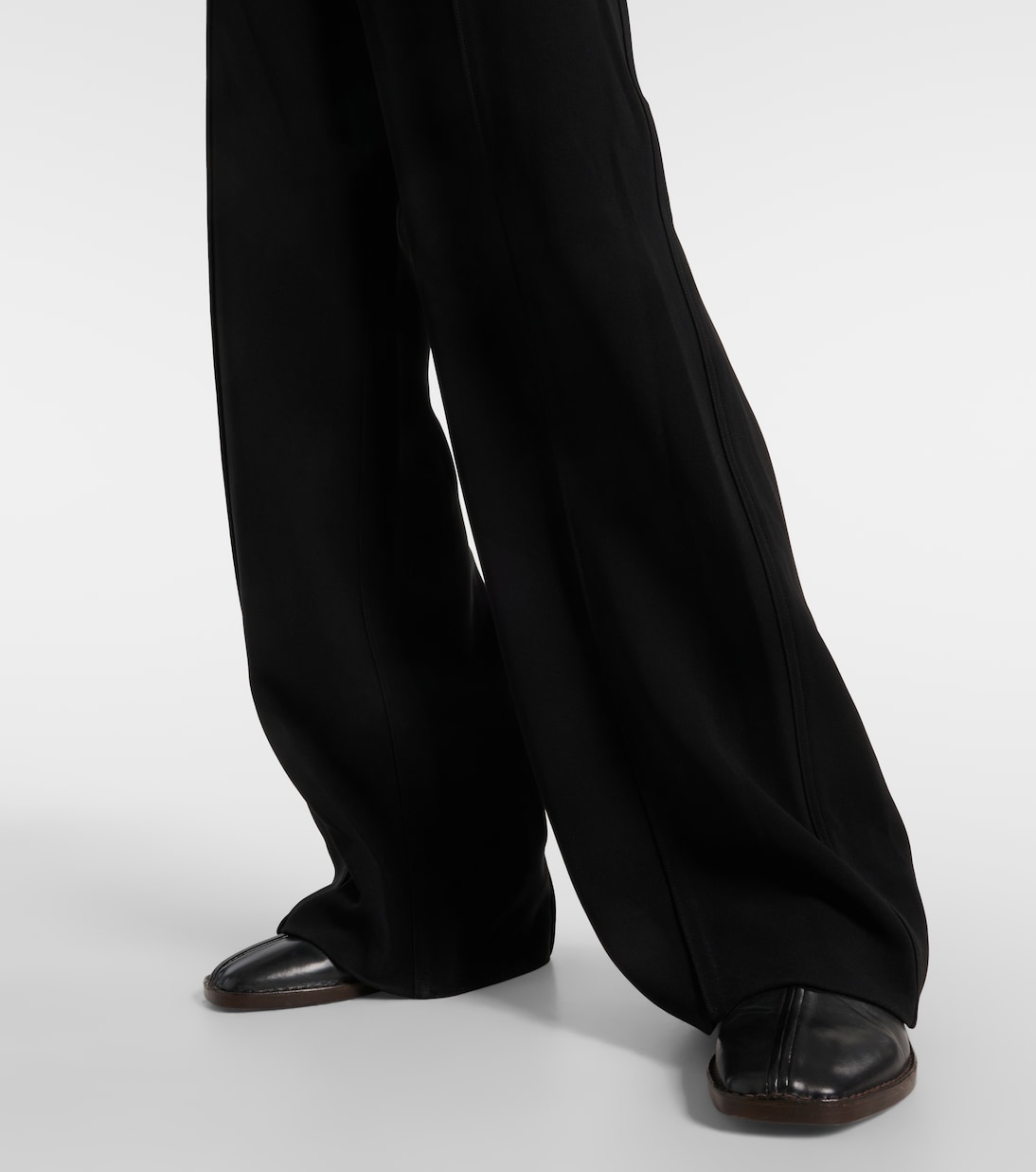 Pantalon droit Weyes à taille haute en crêpe  | Proenza Schouler