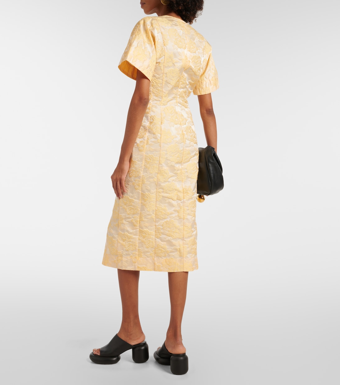 Robe chemise en jacquard à fleurs | Ganni