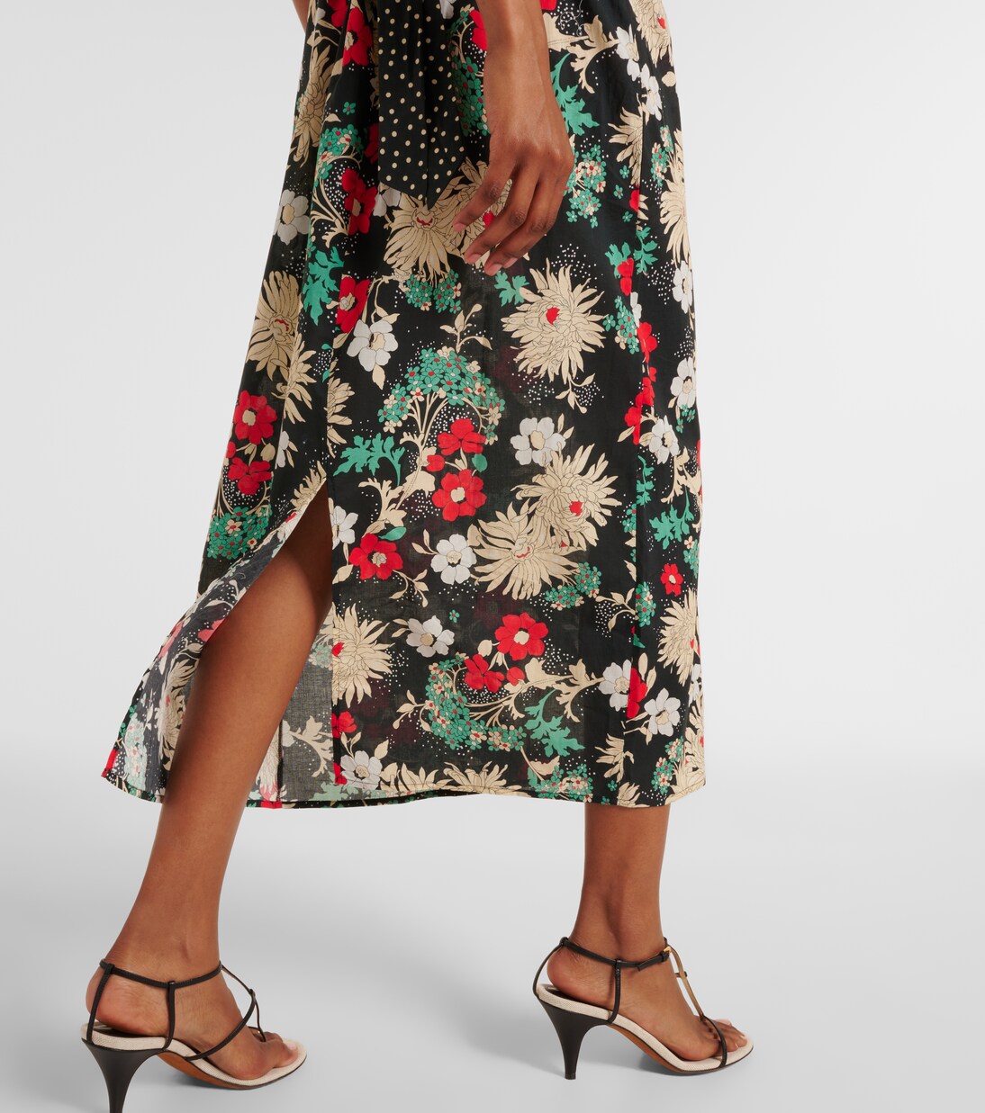 Robe midi Carey en coton à fleurs | Rixo