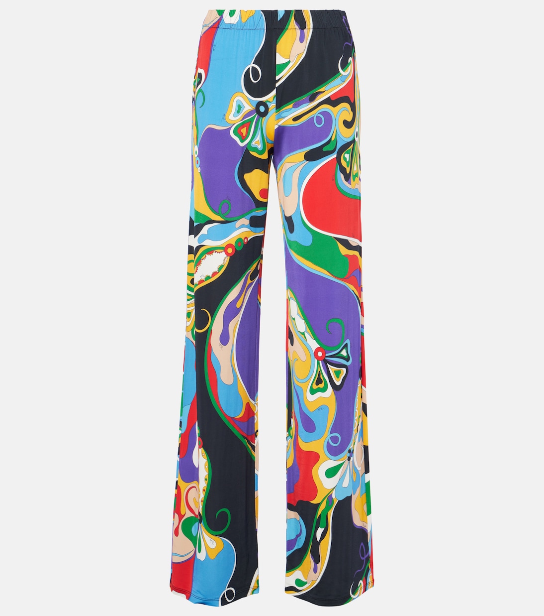 Orchidee jersey satin straight pants | Pucci
