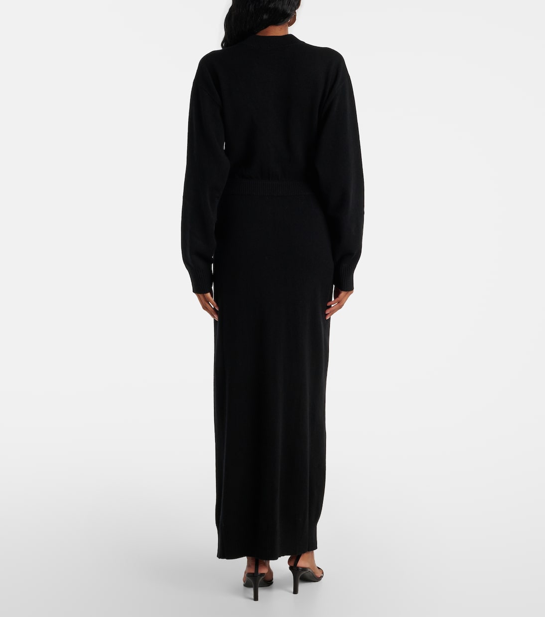 Vestido midi de cachemir y lana con abertura | Christopher Esber
