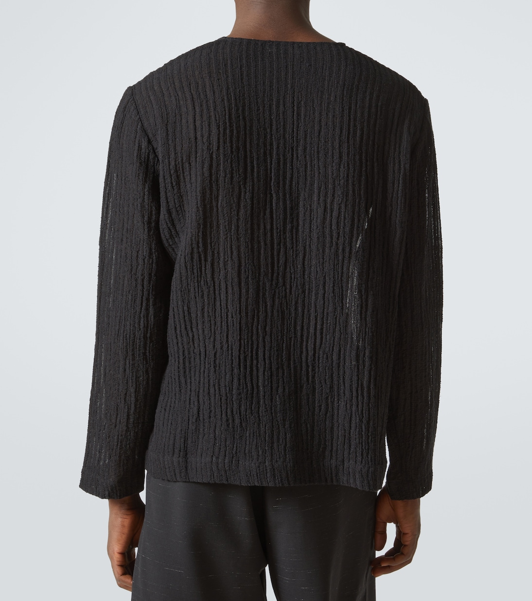 Top in misto lino e cotone a righe | Commas