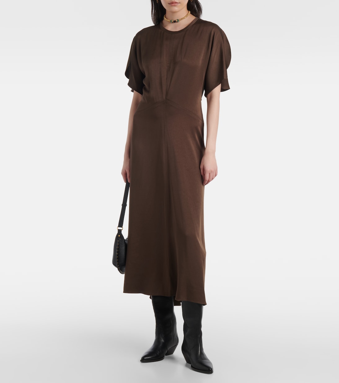 Abito midi Keany in raso | Isabel Marant