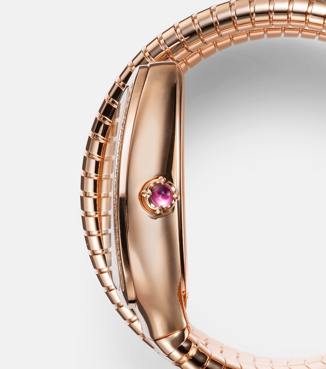 Serpenti Tubogas 35mm rose gold watch with diamonds and quartz | Bvlgari