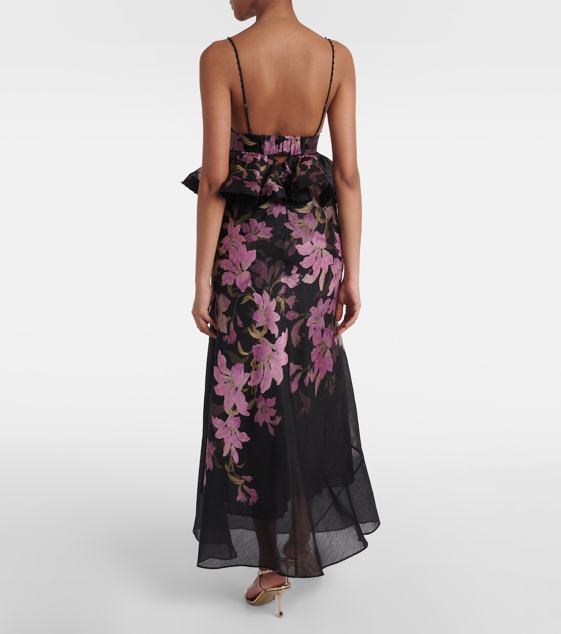 Dawning floral linen and silk gown | Zimmermann