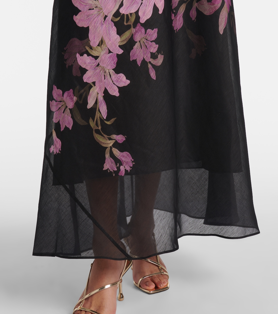 Dawning floral linen and silk gown | Zimmermann