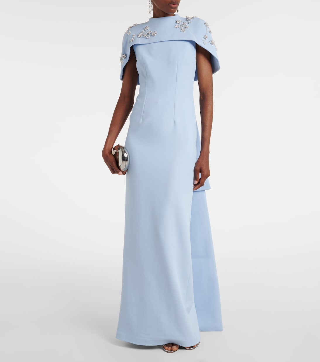 Embellished caped gown | Safiyaa