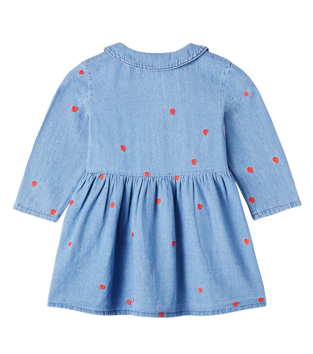 Abito chemisier in denim con ricamo | Mini Rodini