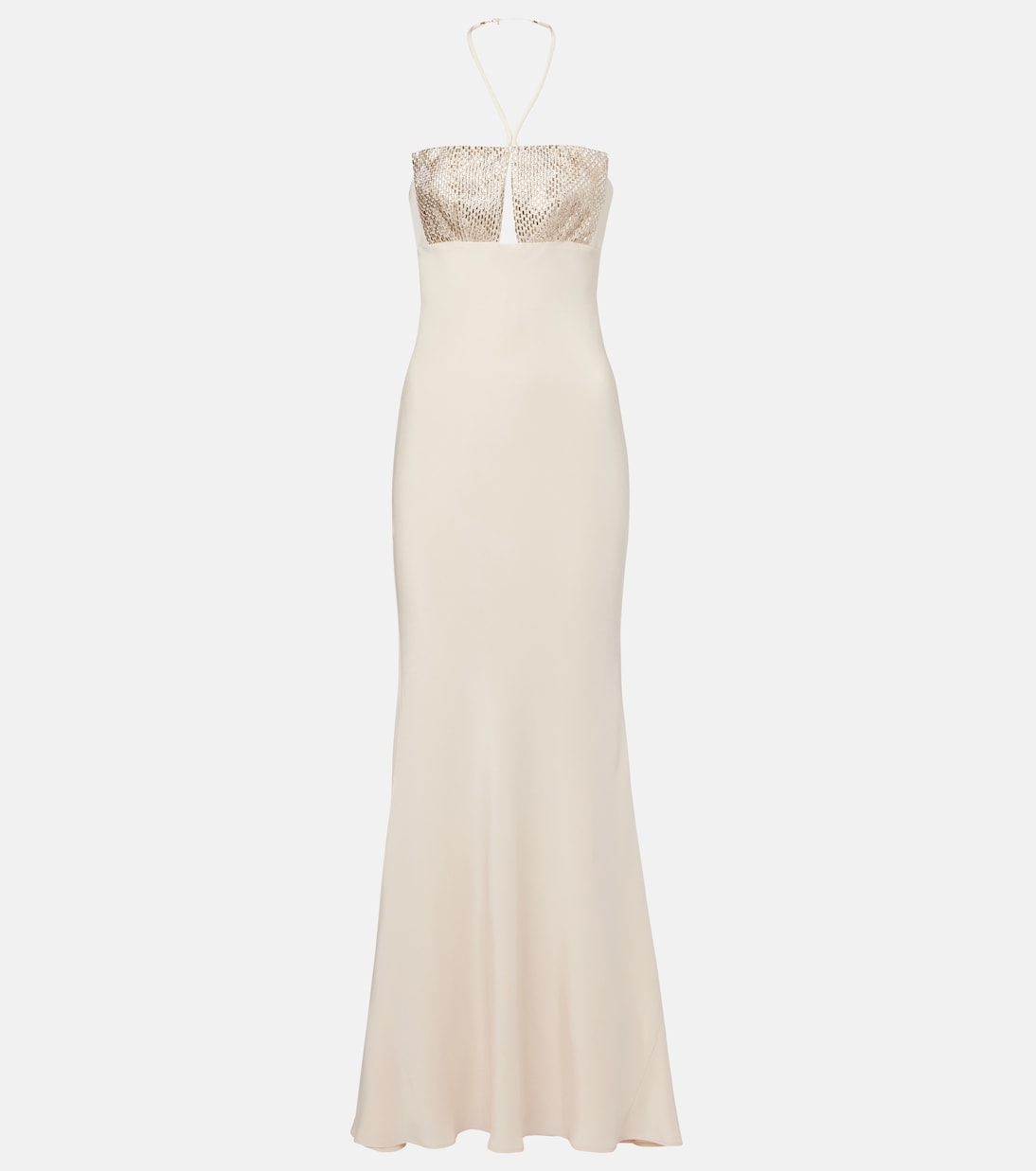 Embellished halterneck silk gown | Roland Mouret