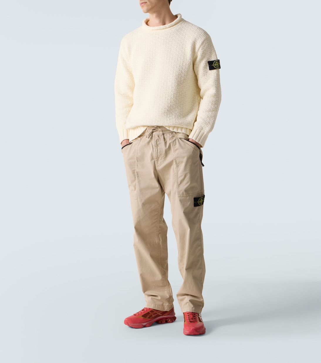 Compass cotton-blend twill pants  | Stone Island