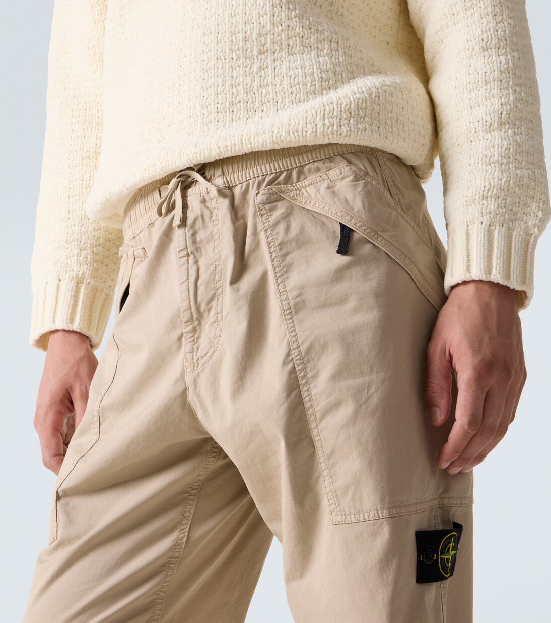 Compass cotton-blend twill pants  | Stone Island