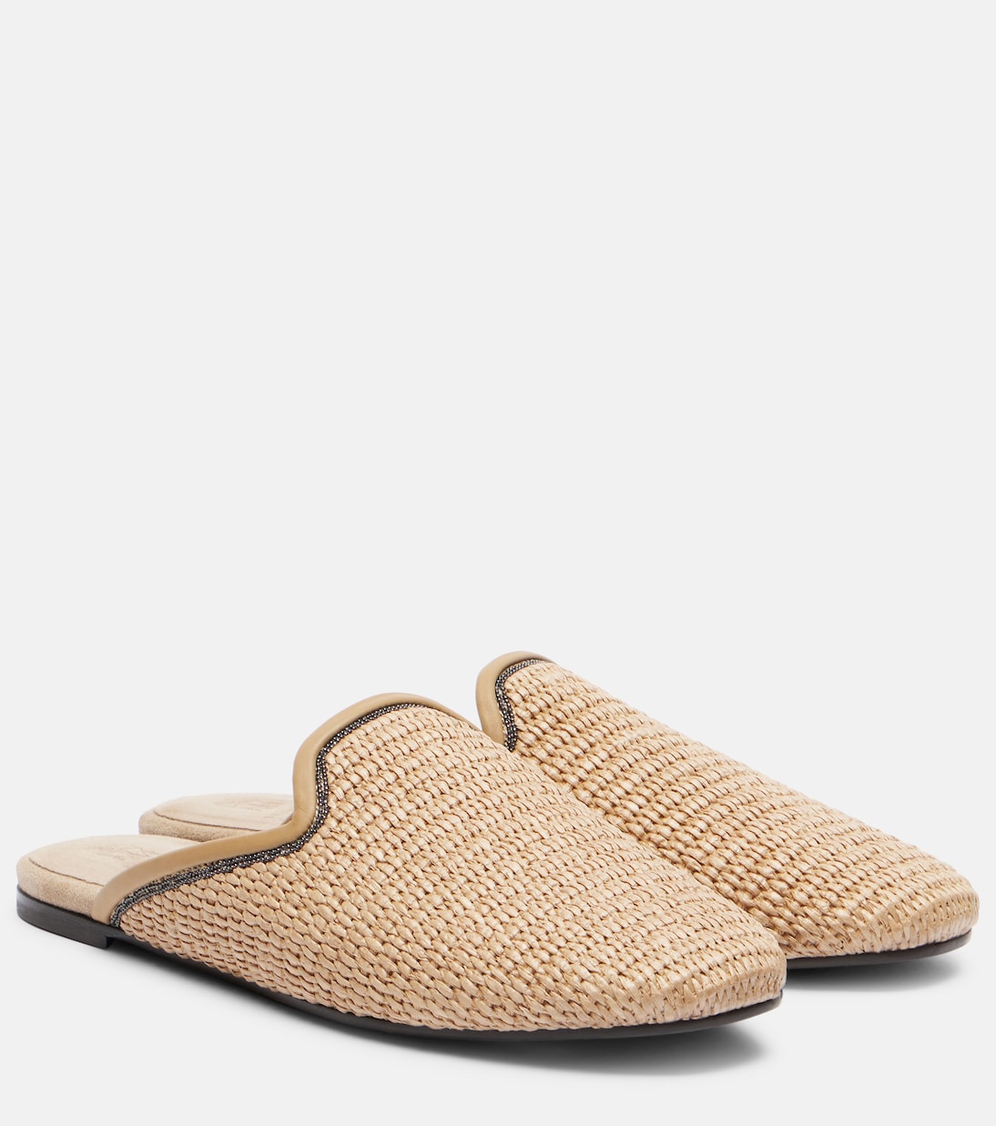 Slippers Monili aus Raffiabast | Brunello Cucinelli