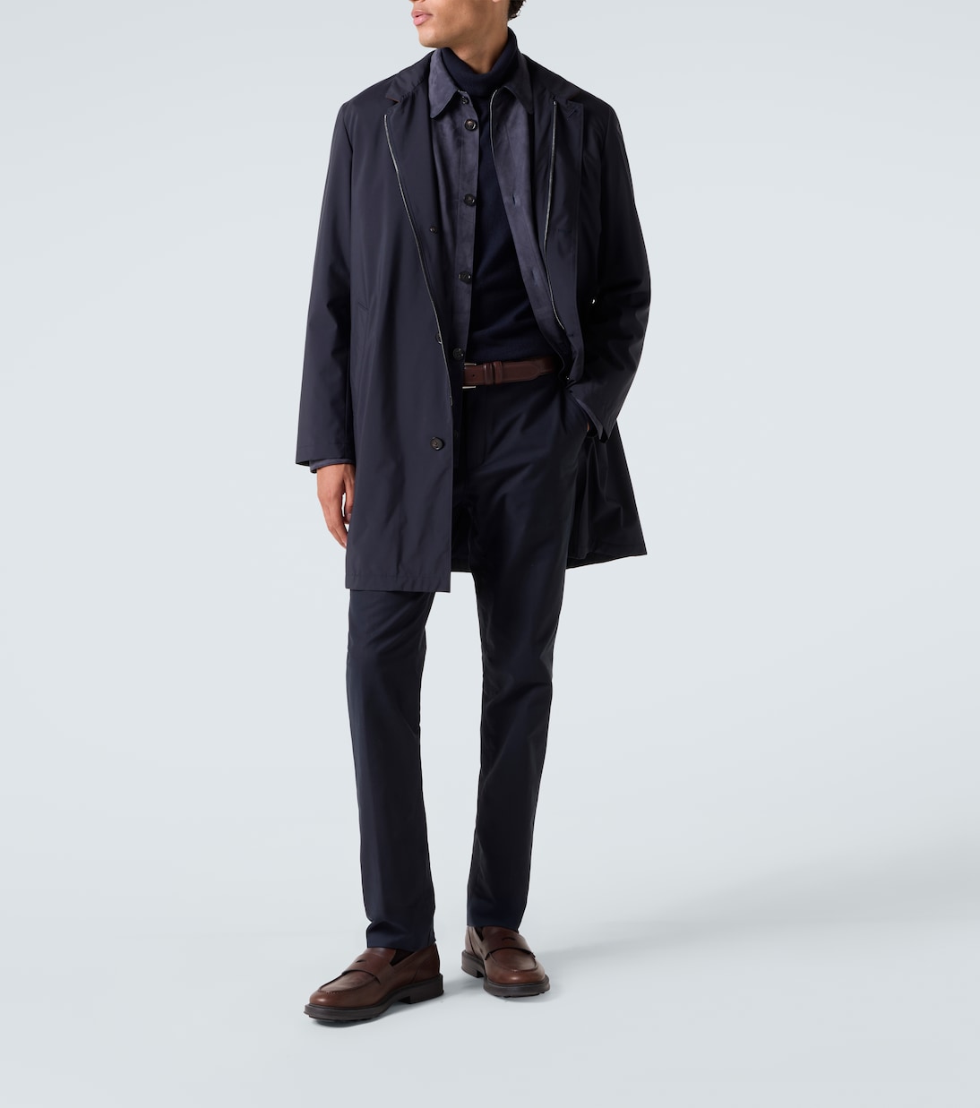 Windmate® suede-trimmed coat | Loro Piana