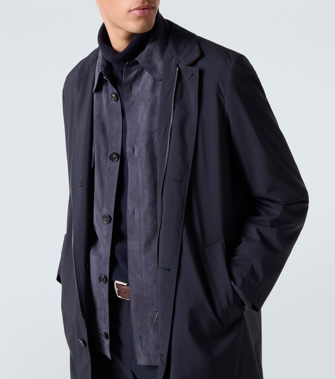 Windmate® suede-trimmed coat | Loro Piana