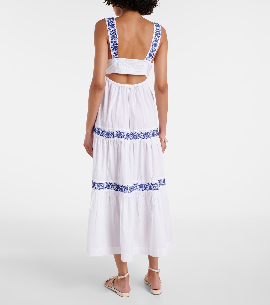 Besticktes Maxikleid Cannes aus Baumwolle | Heidi Klein