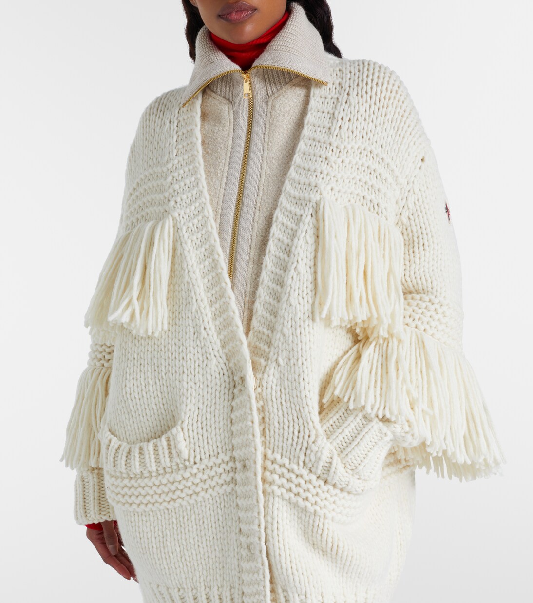 Fringed wool-blend cardigan | Moncler Grenoble