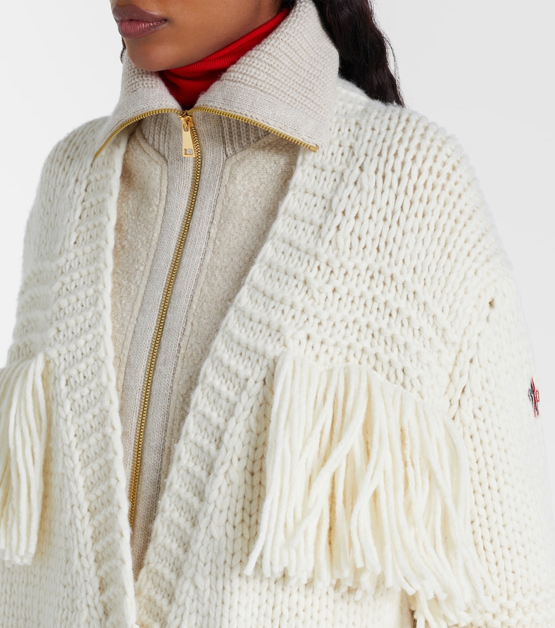 Fringed wool-blend cardigan | Moncler Grenoble