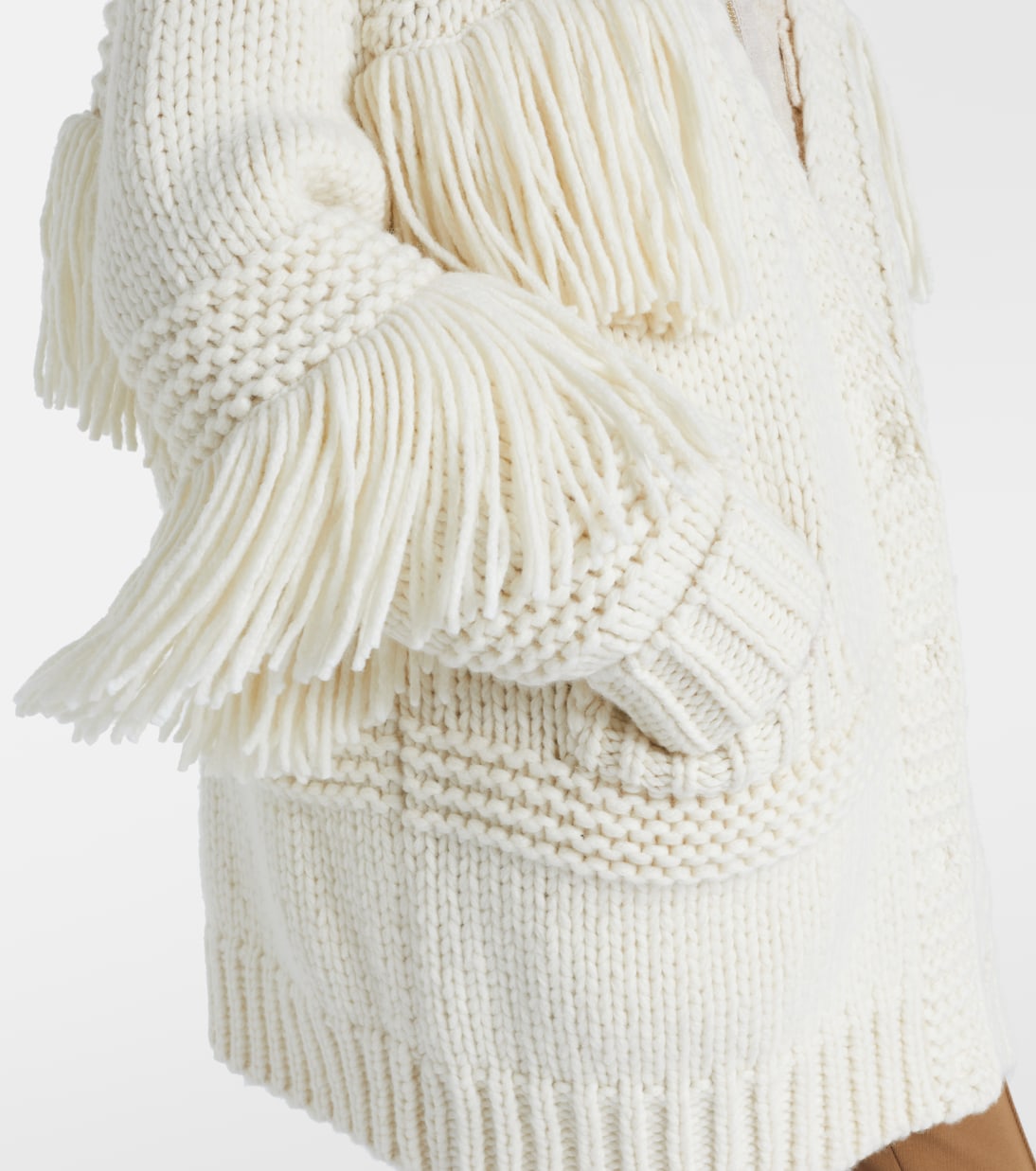 Fringed wool-blend cardigan | Moncler Grenoble