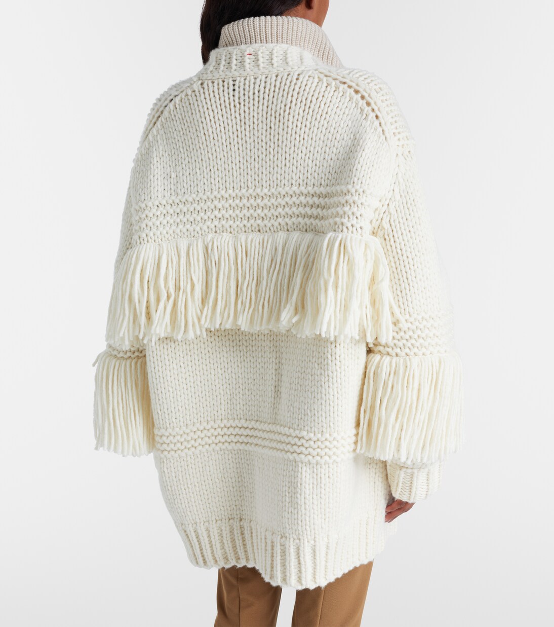 Fringed wool-blend cardigan | Moncler Grenoble