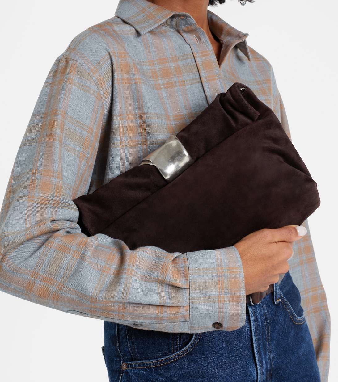 Cuff suede clutch | Staud