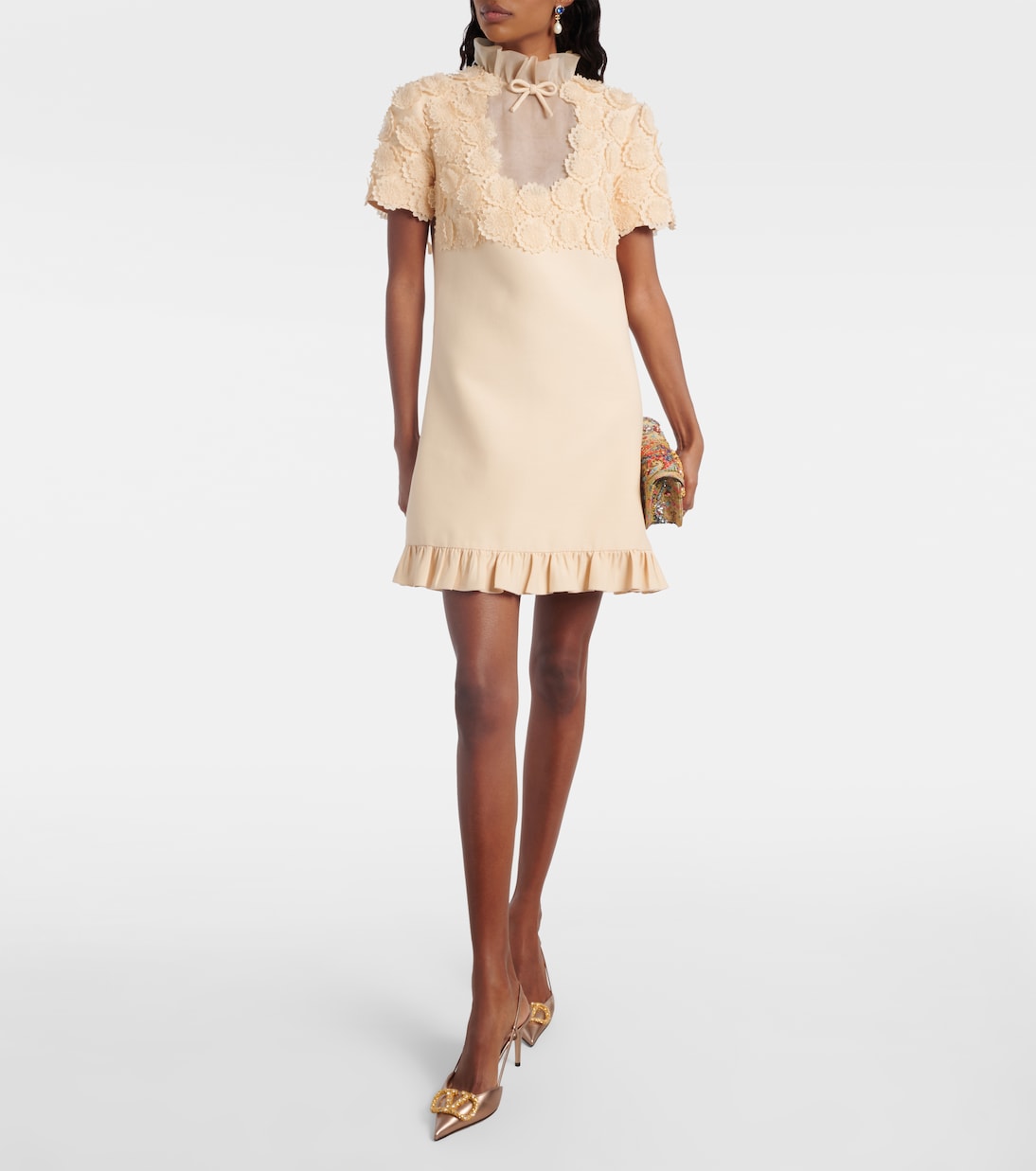 Slingback-Pumps VLogo aus Metallic-Leder | Valentino Garavani