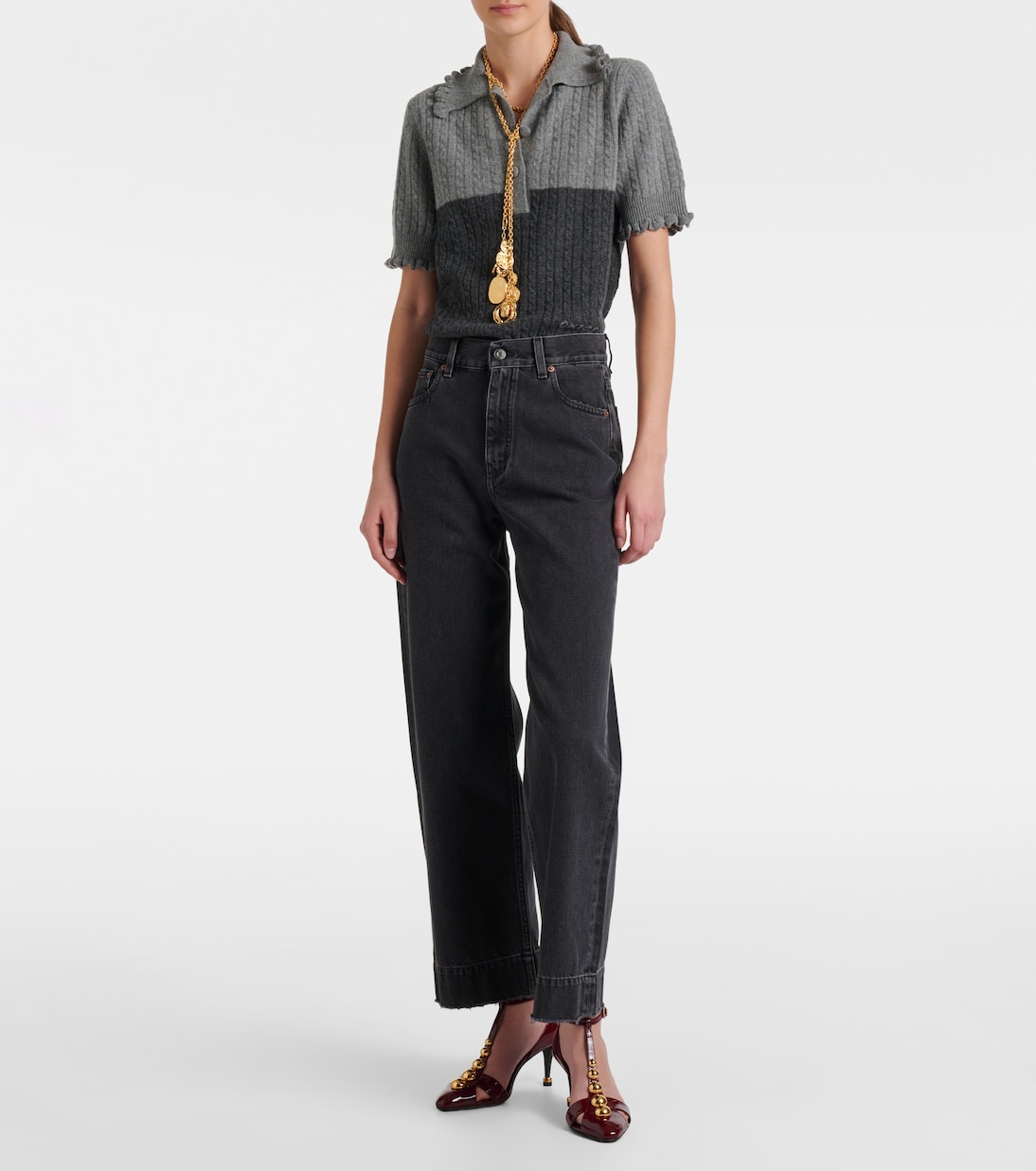 High-Rise Wide-Leg Cropped Jeans | Chloé