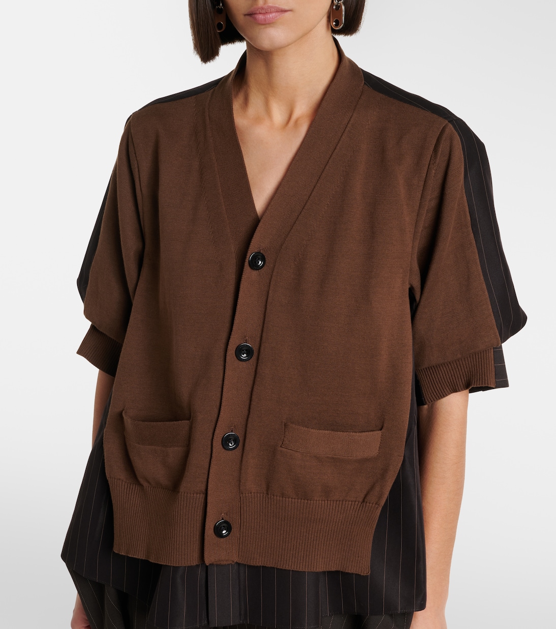 Striped cotton cardigan | Sacai