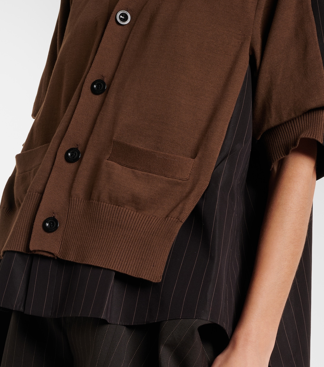 Striped cotton cardigan | Sacai