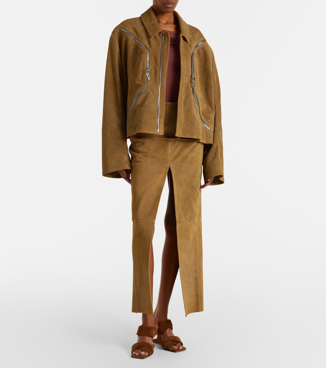 Suede maxi skirt | Rick Owens