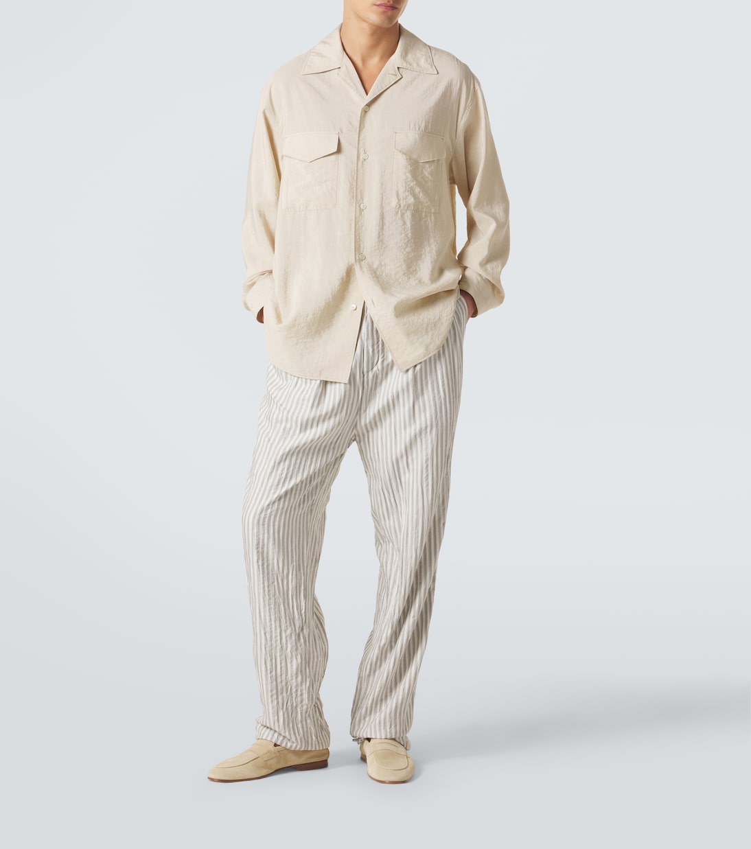 Striped silk straight pants | Zegna