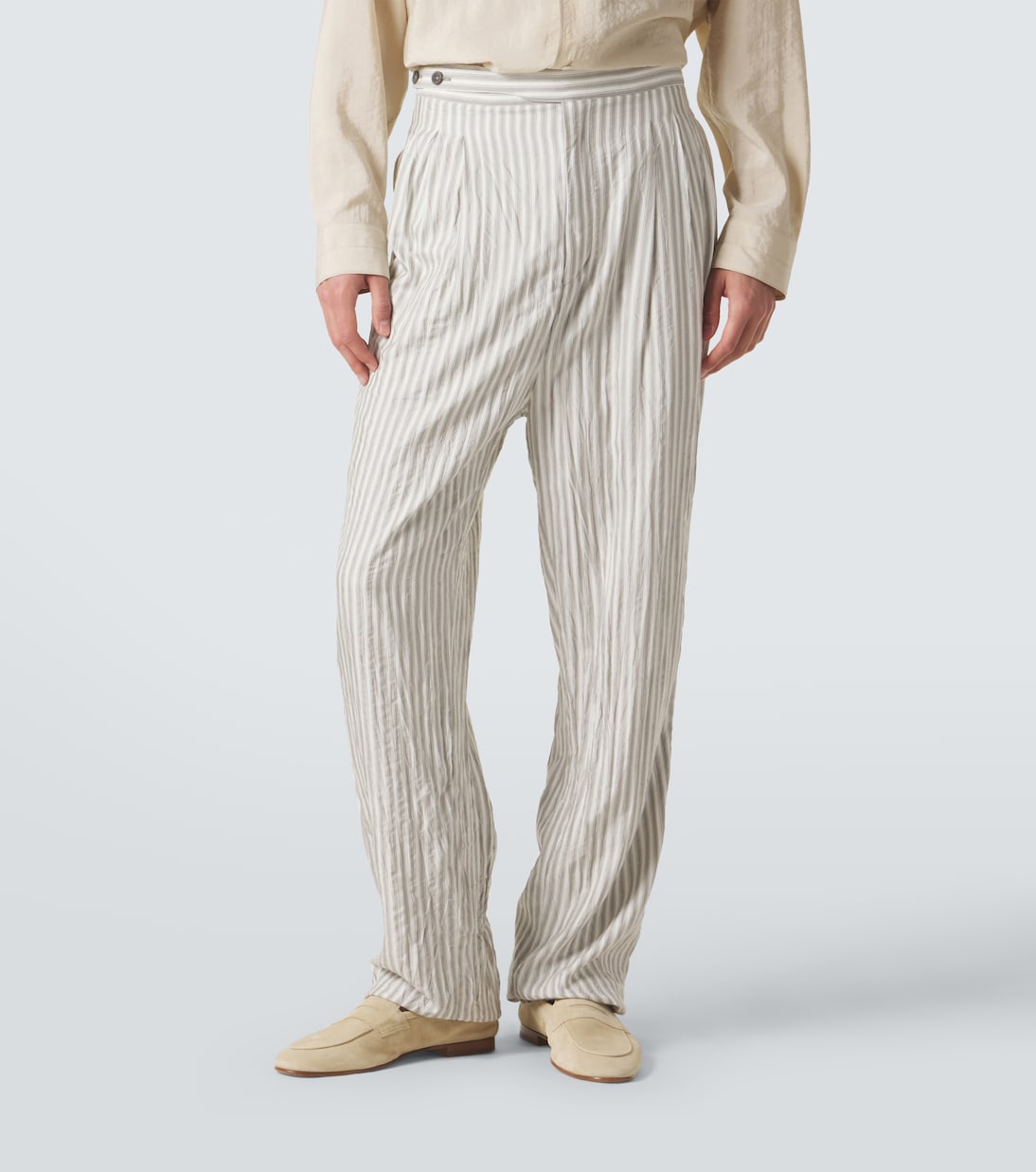 Striped silk straight pants | Zegna