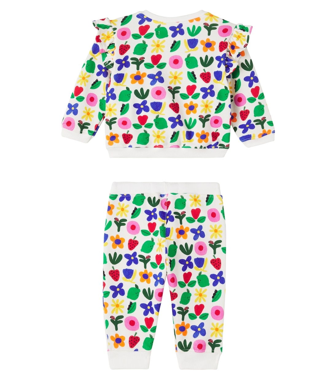 Baby printed cotton-blend sweatshirt and sweatpants set | Fábula