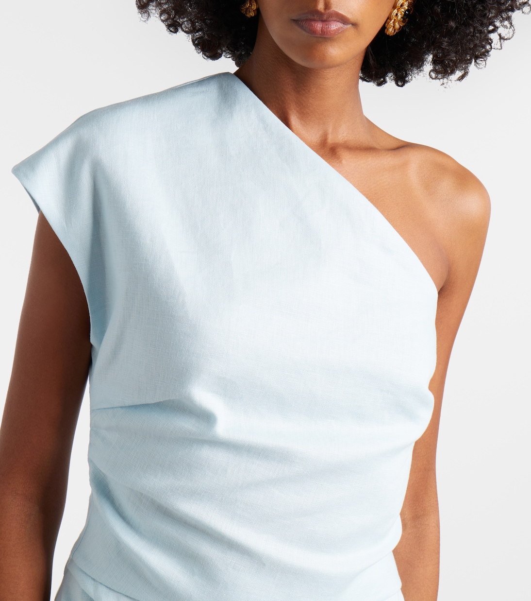 One-shoulder linen top | SIR