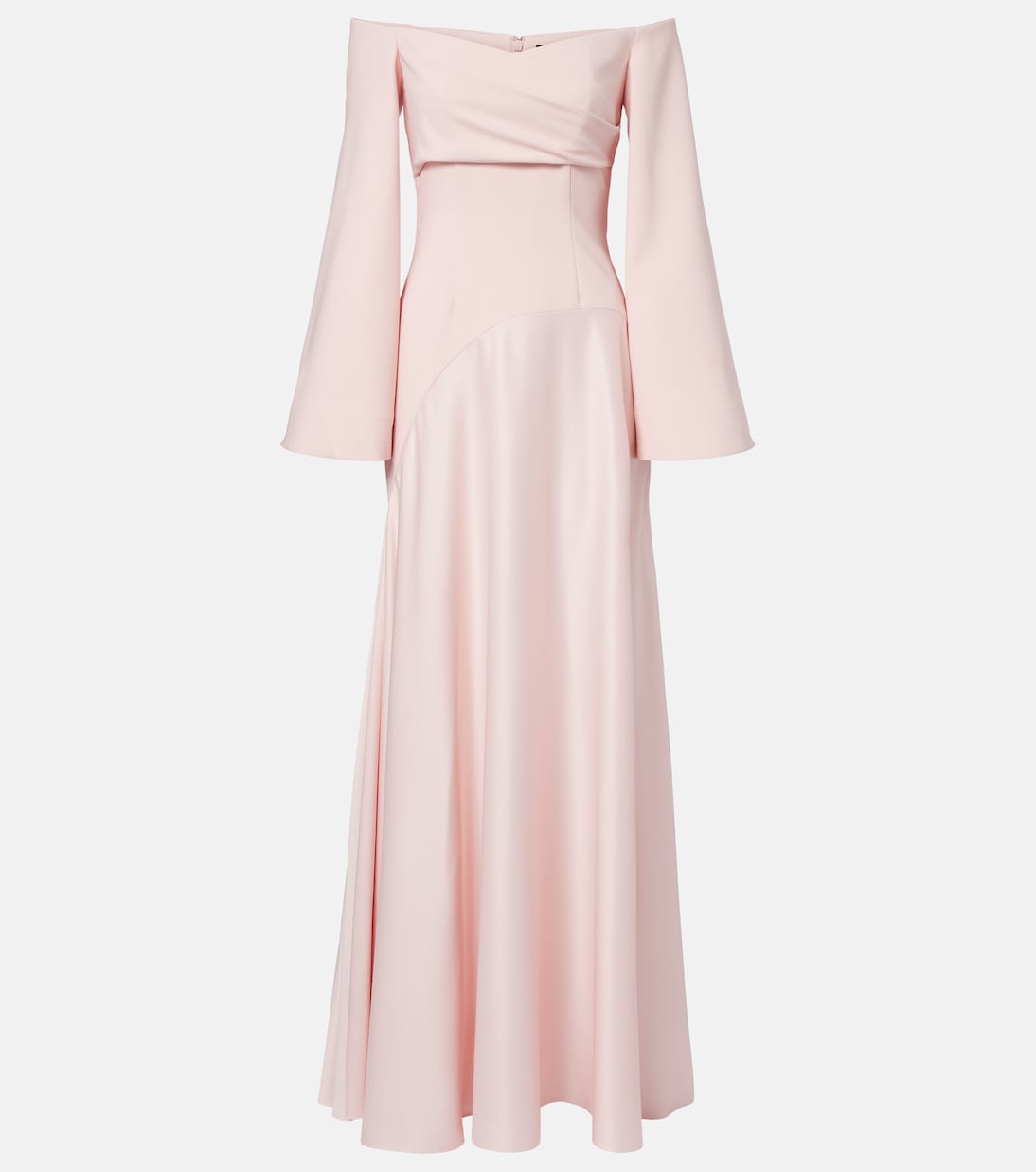 Rina satin and crêpe maxi dress | Solace London